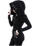 Women's Casual Hoodie - Solid Colored Black XXXL - menochic